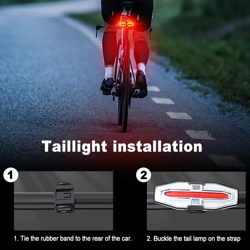 😏Safe bicycle tail light, solar bicycle tail light with 5 lighting modes, solar and USB charging, high-brightness night riding warning light, suitable for night riding, walking, camping, and outdoor activities.