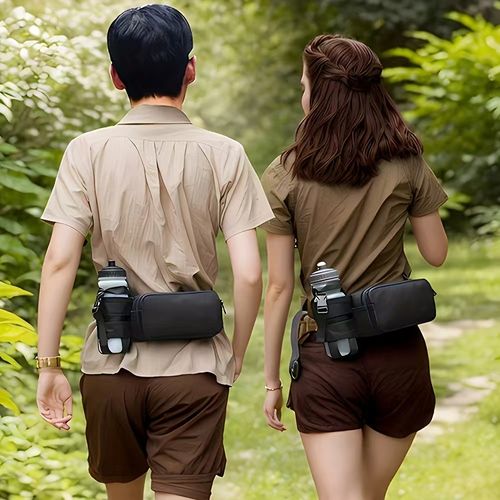 2025 New portable and simple sports waist bag, large-capacity fitness waist, water bottle waist, waterproof crossbody chest bag😳