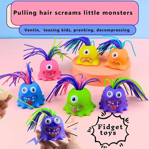 The educational stress-relieving toy is novel and interesting. Pull its hair and scream with a friend monster to relieve their new outlet for stress