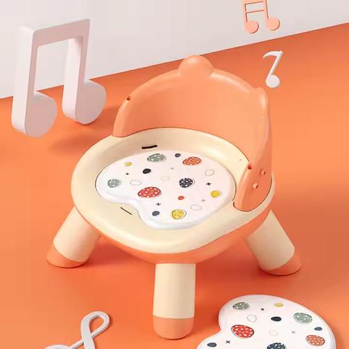 The multi-functional children's chair is safe and practical. It is a baby feeding chair with a sound whistle
