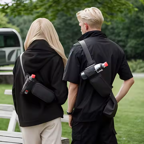2025 New portable and simple sports waist bag, large-capacity fitness waist, water bottle waist, waterproof crossbody chest bag😳