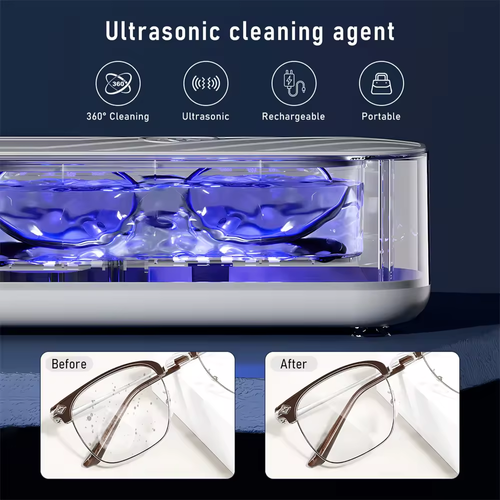 🎯Multi-functional electric ultrasonic cleaning machine, high-frequency vibration deep cleaning, mini convenient eyewear and jewelry cleaning machine