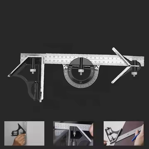 Multifunctional stainless steel precision adjustable Angle ruler measuring tool