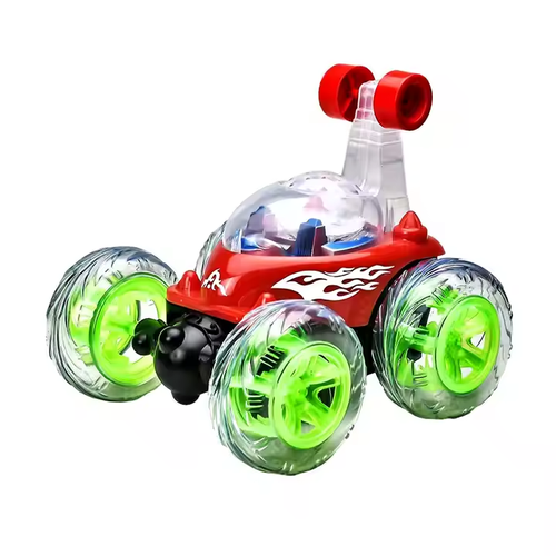 Remote-controlled stunt rolling car, rechargeable car, lights, music, children's toys