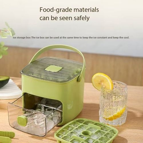 Household food-grade ice cube mold making box, easy demolding and grinding tool bucket, large-capacity ice storage, ice making👍👊