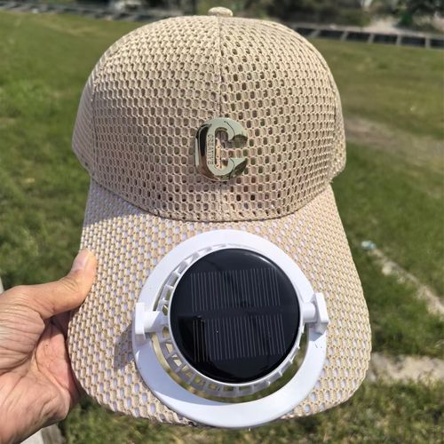 Fashionable, lightweight and breathable solar fan hat, breathable mesh sun protection outdoor wide-brimmed hat, baseball cap with solar fan🏀💨💨💨