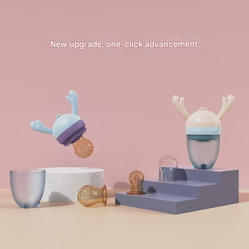 Baby Antler Bite Fun Complementary food teething gel pacifier, fruit and vegetable silicone pacifier, food-grade all-in-one🍇🍌🍉