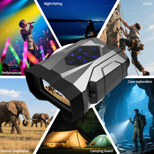 4K night vision hunting camera, double-barrel telescope, infrared double-barrel telescope, with large screen, for outdoor camping