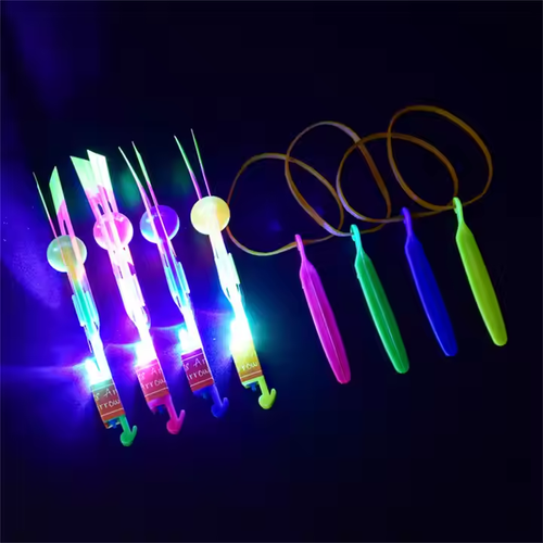 Light toys, bow toys, glowing toys, flying arrows, helicopter flying toys, outdoor flashlights, children and adults, rubber band catapults, party props