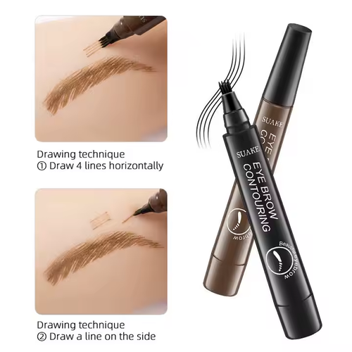 Durable, professional and detailed sketching liquid eyebrow pencil, 3d eyebrow pencil, waterproof 4-pointed eyebrow pencil