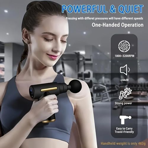 cotsoco Deep Tissue Massage Gun, with 4 massage heads and 6 speeds, is an electric mini handheld body massagers that can relieve any pain. It's the best gift for dad and mom
