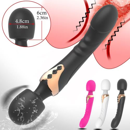 Dual-motor Magic Wand Vibrator, 10 modes G-spot massager, female clitoral stimulator, male erection vibrator, adult sex toy, anal plug toy