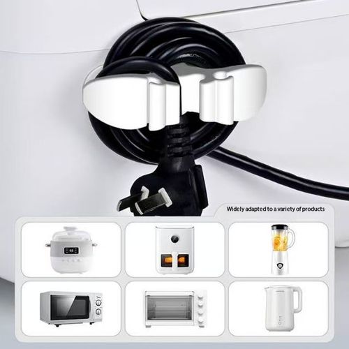 (Six sets) Kitchen storage, self-adhesive, self-adhesive back, household appliances, wire winding, hub, wire manager, power cord, plug, perforated