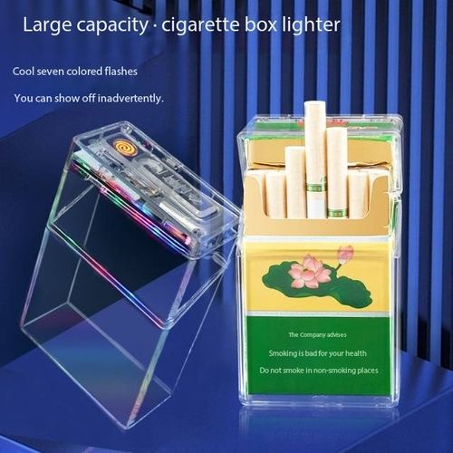 Acrylic cute cartoon Hello Kitty kuromi cigarette box, USB flash drive, lighter, tungsten ignition, transparent cigarette box🚬🎆