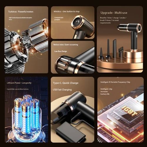Handheld vacuum cleaner, household strong suction power, car mini, long-lasting, strong suction power, wireless portable blower mite remover🧚