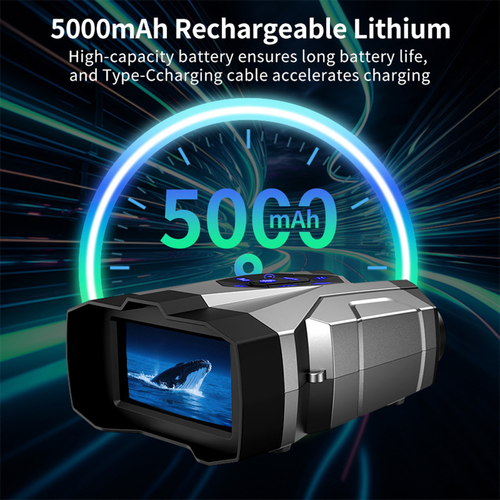 4K night vision hunting camera, double-barrel telescope, infrared double-barrel telescope, with large screen, for outdoor camping