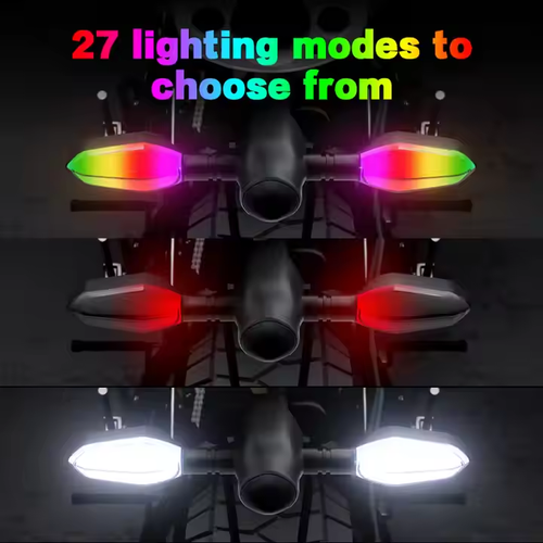 📍The new amber flexible luminous mobile motorcycle headlamp motor lighting system with turn signal indicator light and shadow arrow light