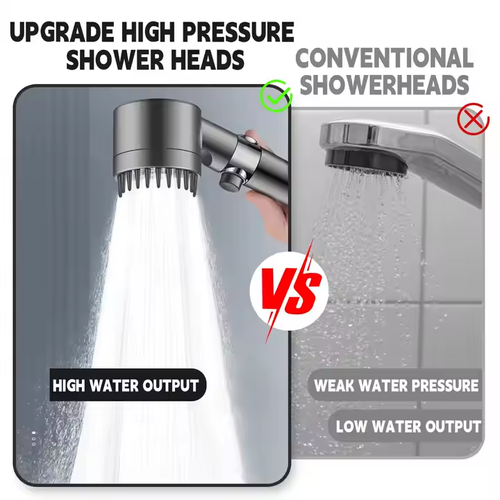 Multifunctional handheld showerhead with adjustable water pressure, featuring a switch filter and massage function
