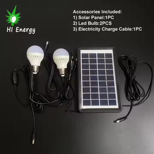 A solar-powered daily fan for charging mobile phones with light bulbs