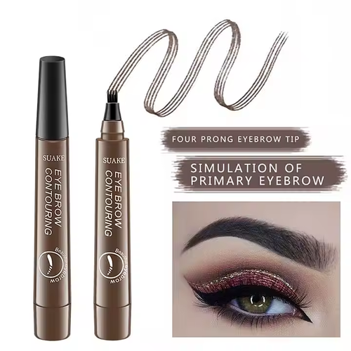 Durable, professional and detailed sketching liquid eyebrow pencil, 3d eyebrow pencil, waterproof 4-pointed eyebrow pencil