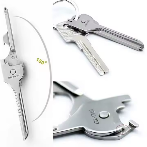 Outdoor portable multi-functional 6-in-1 Swiss technology tool promotion keychain