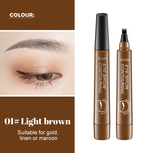 Durable, professional and detailed sketching liquid eyebrow pencil, 3d eyebrow pencil, waterproof 4-pointed eyebrow pencil
