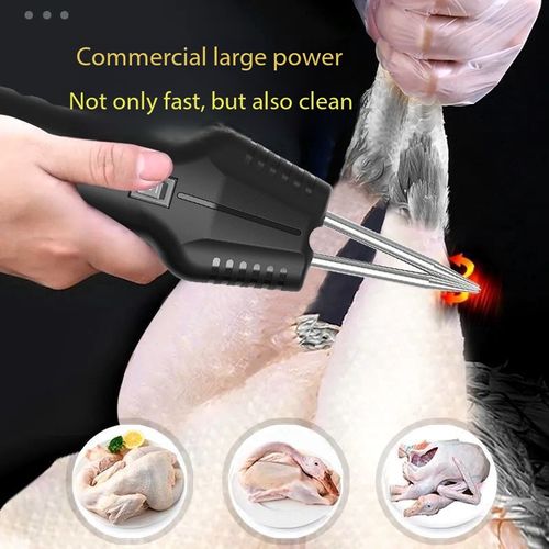Portable handheld machine for removing feathers and plucking hair from chickens and quails