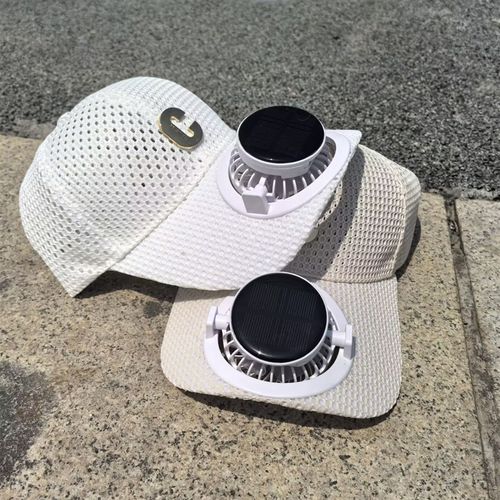 Fashionable, lightweight and breathable solar fan hat, breathable mesh sun protection outdoor wide-brimmed hat, baseball cap with solar fan🏀💨💨💨