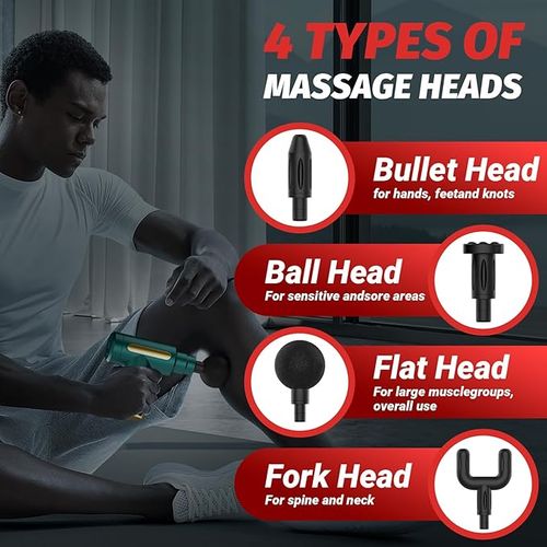 cotsoco Deep Tissue Massage Gun, with 4 massage heads and 6 speeds, is an electric mini handheld body massagers that can relieve any pain. It's the best gift for dad and mom