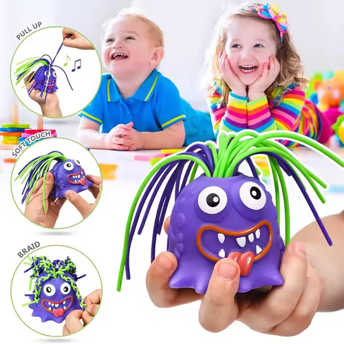 The educational stress-relieving toy is novel and interesting. Pull its hair and scream with a friend monster to relieve their new outlet for stress