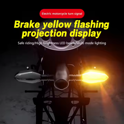 📍The new amber flexible luminous mobile motorcycle headlamp motor lighting system with turn signal indicator light and shadow arrow light