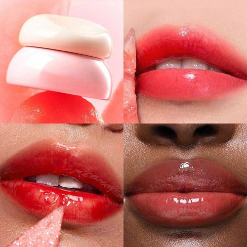 Cream lip balm with natural organic pigments, hydrating with a color band brush