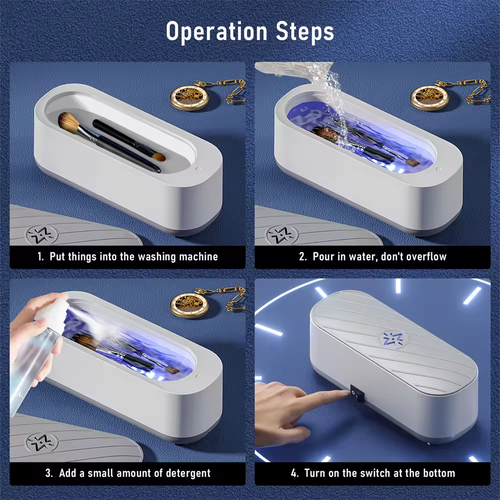 🎯Multi-functional electric ultrasonic cleaning machine, high-frequency vibration deep cleaning, mini convenient eyewear and jewelry cleaning machine