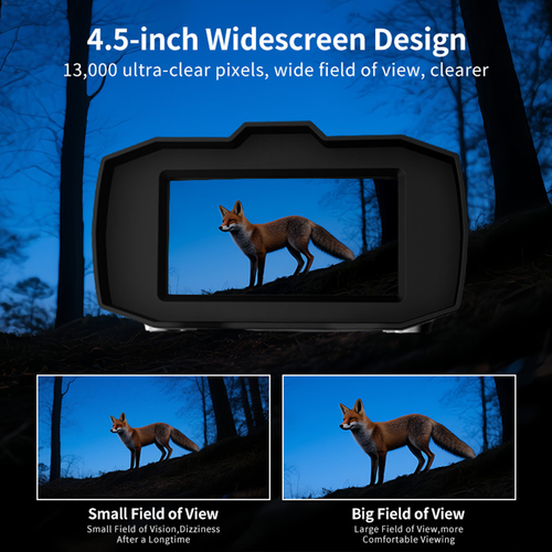 4K night vision hunting camera, double-barrel telescope, infrared double-barrel telescope, with large screen, for outdoor camping