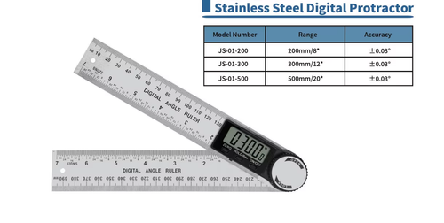 Display goniometer, 2-in-1 Angle gauge, measuring tool, stainless steel 200mm, 300mm ruler, digital protractor, goniometer