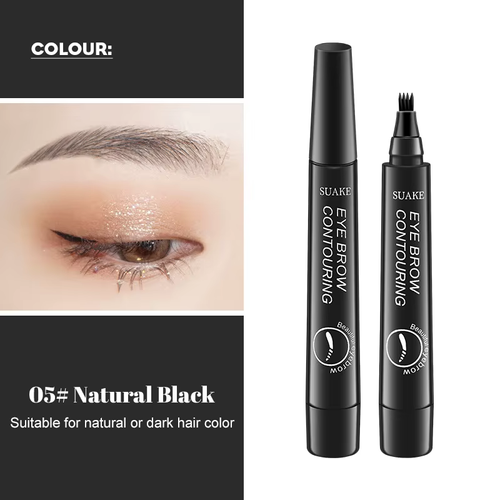 Durable, professional and detailed sketching liquid eyebrow pencil, 3d eyebrow pencil, waterproof 4-pointed eyebrow pencil