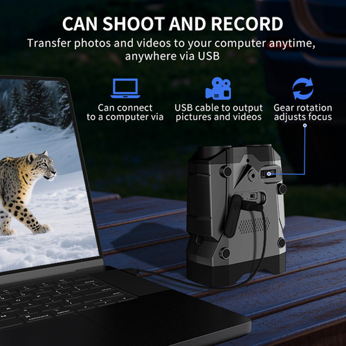 4K night vision hunting camera, double-barrel telescope, infrared double-barrel telescope, with large screen, for outdoor camping