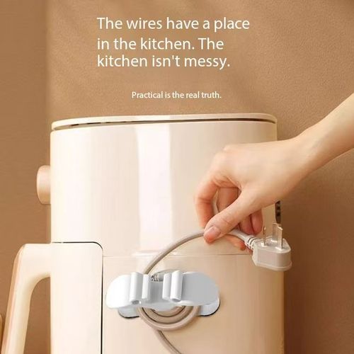 (Six sets) Kitchen storage, self-adhesive, self-adhesive back, household appliances, wire winding, hub, wire manager, power cord, plug, perforated