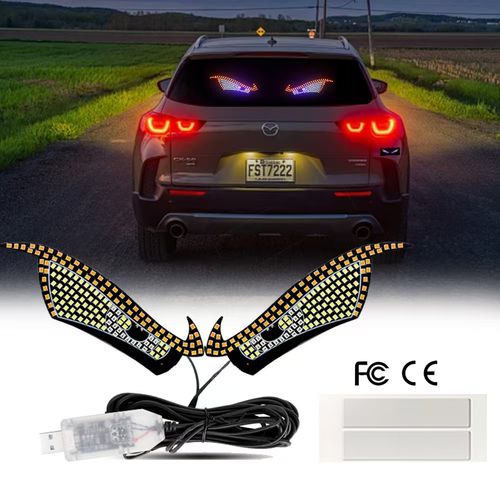 🎃Universal serial bus animation Devil Eye screen matrix panel Light-emitting display truck windshield Devil Eye light Car Truck off-road SUV💥