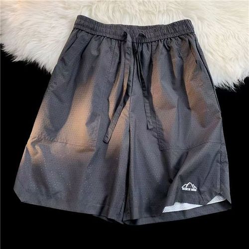 New dopamine mesh quick-drying breathable shorts for men, summer sports, thin, large-sized, loose and casual five-inch pants