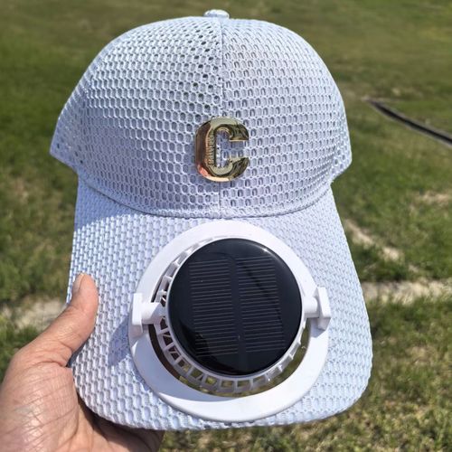Fashionable, lightweight and breathable solar fan hat, breathable mesh sun protection outdoor wide-brimmed hat, baseball cap with solar fan🏀💨💨💨