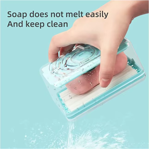 Multi-functional household roller foam soap box, spring stand drainage soap storage box