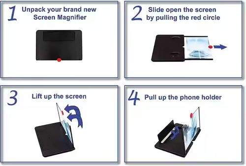 The latest portable mobile phone screen zoom amplifier, 12-inch mobile phone screen magnifying glass, provides clearer magnification and better eye protection