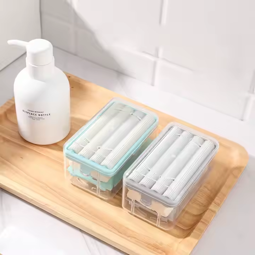Multi-functional household roller foam soap box, spring stand drainage soap storage box