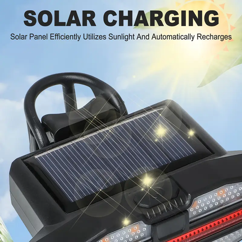 😏Safe bicycle tail light, solar bicycle tail light with 5 lighting modes, solar and USB charging, high-brightness night riding warning light, suitable for night riding, walking, camping, and outdoor activities.