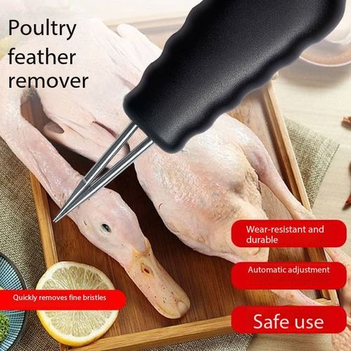Portable handheld machine for removing feathers and plucking hair from chickens and quails