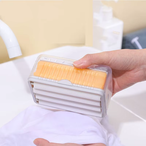 Multi-functional household roller foam soap box, spring stand drainage soap storage box