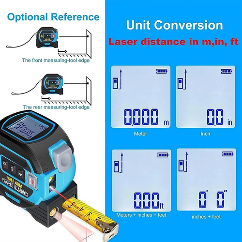 😀3-in-1 Laser Rangefinder - 40 meters  130 feet Digital Measuring Instrument - Tape Measure Rangefinder - Area and Volume Measuring Tools - Laser Rangefinder