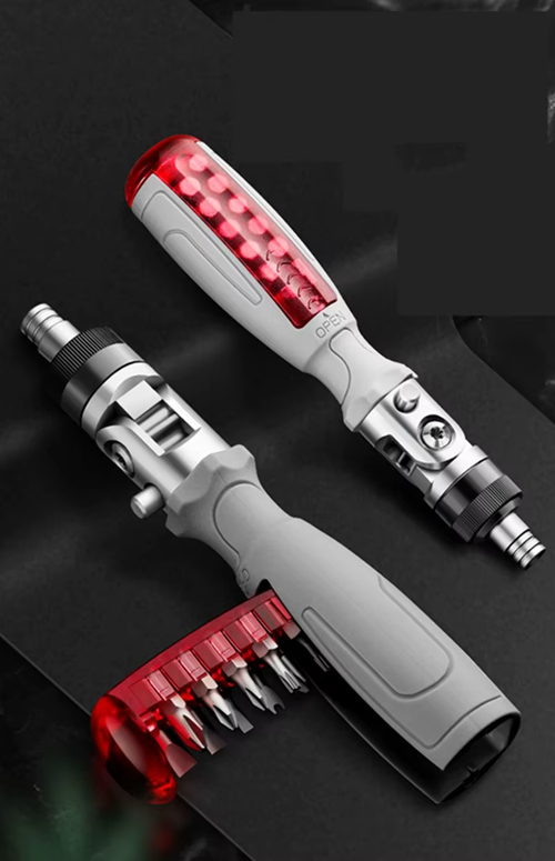 Precision torque multi-ratchet screwdriver with magnetic attraction, foldable screwdriver set