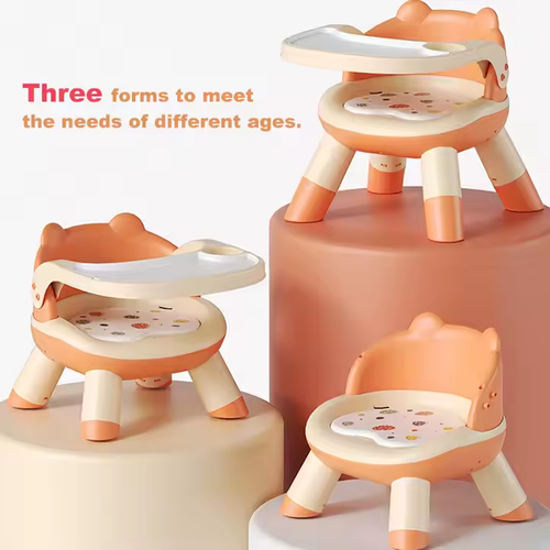 The multi-functional children's chair is safe and practical. It is a baby feeding chair with a sound whistle